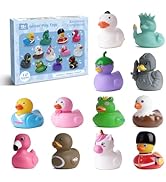 12 Rubber Ducks, Toddler Bath Toys, No-Hole Bathtub Toys for Baby Pool Toys for 18+ Months Girls ...