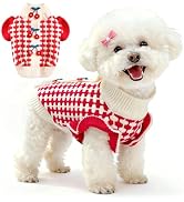 BAEJMJK Cute Cherry Small Dog Sweater Soft Girl Dog Clothes Turtleneck Warm Pet Puppy Knitted Pul...