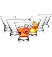 OUWO Martini Glasses Set of 6, 8oz Stemless Martini Cocktail Glasses for Margarita, Cosmopolitan,...