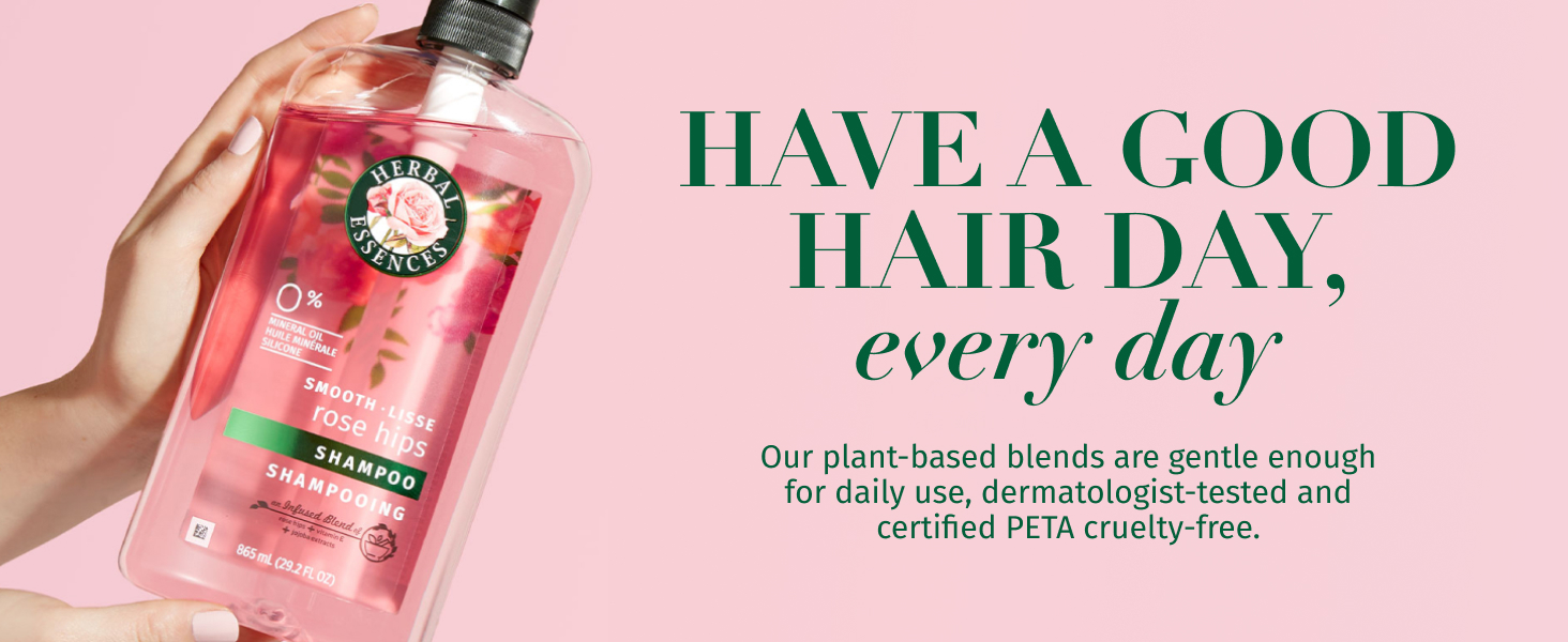 Have a good hair day, every day; daily use, PETA cruelty-free, dermatologist-tested