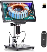 TOMLOV DM202 3K Digital Microscope: 10.1" HDMI LCD Microscope, 38MP Coin Microscopes Magnifier Ca...