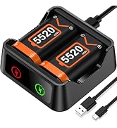EXTREMECOOL Xbox One Controller Battery Pack with Xbox Rechargeable Battery Station,2X 5520mWh Re...