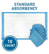 BodyMed Disposable Underpad, 23 in. x 36 in., 10 Underpads, Standard Absorbency – Discreet