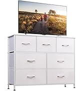 WLIVE Dresser with 7 Drawers, Dressers for Bedroom, Fabric Storage Tower, Hallway, Entryway, Clos...