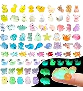 Zerobe Luminous Mini Resin Animals - Miniature Glow in The Dark Resin Animal Figures to Hide Tiny...