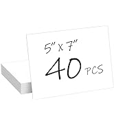 40 Sheets 5x7 Cardstock Paper, 80lb/230gsm White Cardstock Thick Paper Blank Heavyweight Card Sto...