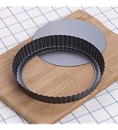 RICHSC-PAN Tart Pan, 9 Inch Tart Pans, Non-Stick Removable Loose Bottom Carbon Steel 9In Tart Pan...