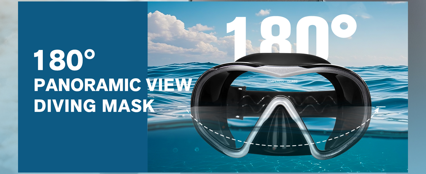 Scuba Diving Mask for Adults - Anti-Fog Swim Mask Wide View Swimming Goggles with Nose Cover