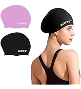 Baypify Swim Cap for Women Adult, Silicone Swim Caps for Long Hair, Waterproof Swim Hats Bathing ...