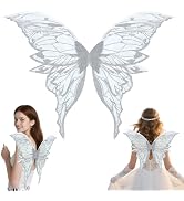 Lyercw Fairy Wings for Adult, Shiny Transparent Angel Wings, Butterfly Wings for Women Girls, Hal...