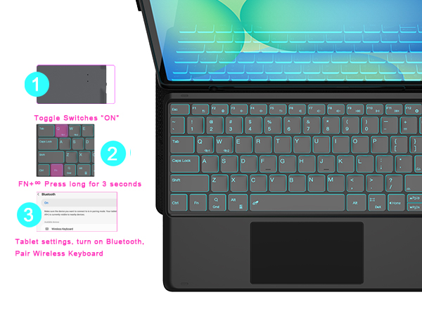 samsung galaxy tab S10 FE+ plus case keyboard