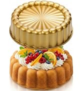 Goaste 9.5 Inch Charlotte Cake Pan, Reusable Fluted Mold, Nonstick Aluminium With Flower Shape fo...