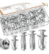 mankk 40PCS Expansion Screw and Petal Nut Kit M4 M5 M6 M8 Jack Car Metal Screw Petal Shape Metal ...