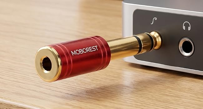 3.5mm to 1/4 Adapter, Pure Copper 1/8 Inch Male to 1/4 Inch (6.35mm) Jack Female Stereo Adapter