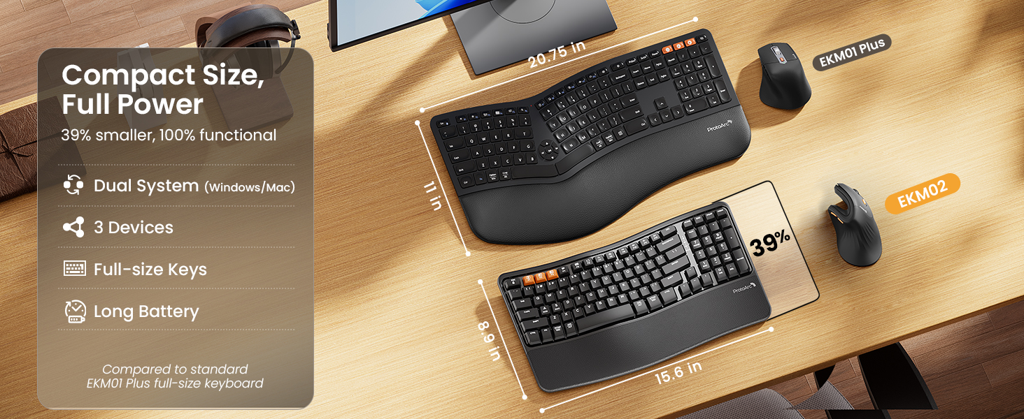 compact ergonomic keyboard and mouse