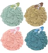 Yoget Shower Loofahs Bath Sponges, 4 Color 60G Exfoliating Bath Sponge Body Scrubber,Exfoliate, C...