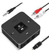 Golvery Bluetooth 5.0 Transmitter Receiver for TV, 2 in 1 Bluetooth Aux Adapter for PC/DVD/MP3/Ca...