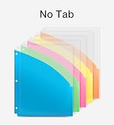 Dunwell Plastic Dividers for 3-Ring Binder (1 Set, 5 Binder Folders), 5 Bright Colors, File Jacke...
