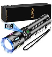 Voylite Flashlights High Lumens Rechargeable 5000mAh with LCD Power Display, Super Bright 100000 ...