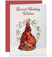 Old World Christmas Cardinal Christmas Card, 7-inch Length, Holiday Season Accessories