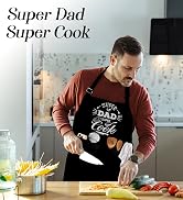 conda Funny Aprons for Men, Cooking Grill BBQ Kitchen Apron for Men, Adjustable Black Chef Apron ...
