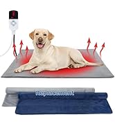 Dog Heating Pad Outdoor, Heated Dog Bed Indoor for Cats, Warming Electric Pet Heating Pad Tempera...