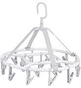Foshine Clothes Drying Racks Foldable Clip Hangers Drip Hanger Plastic with 20 Drying Clips (Ligh...