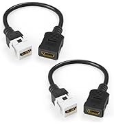 VCE 2-Pack HDMI Keystone Jack, Female to Female HDMI Pigtail Cable 4K HDMI2.0 Keystone Coupler fo...