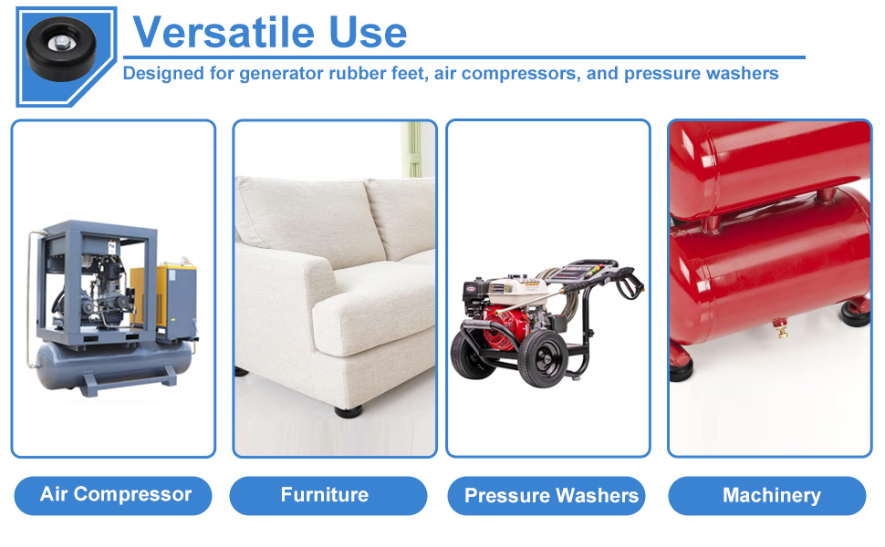 anti vibration heavy duty rubber foot, pressure washers rubber feet, generator rubber feet
