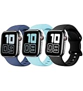 Silicone Strap Compatible with Kids Apple Watch Band 38mm 40mm 41mm 42mm 44mm 45mm 46mm, Soft Spo...