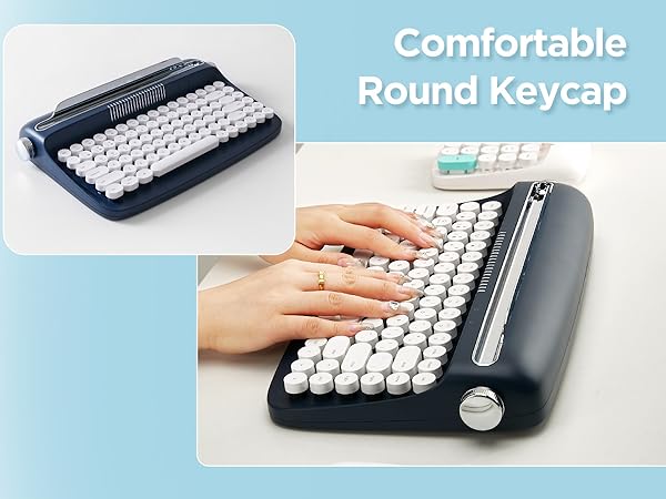 YUNZII ACTTO B303 Wireless Typewriter Keyboard, Retro Bluetooth Aesthetic Keyboard