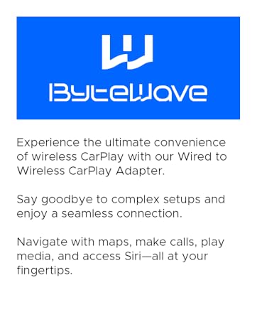 ByteWave Carplay Wireless Adapter for apple; apple Wireless CarPlay Adapter for iphone