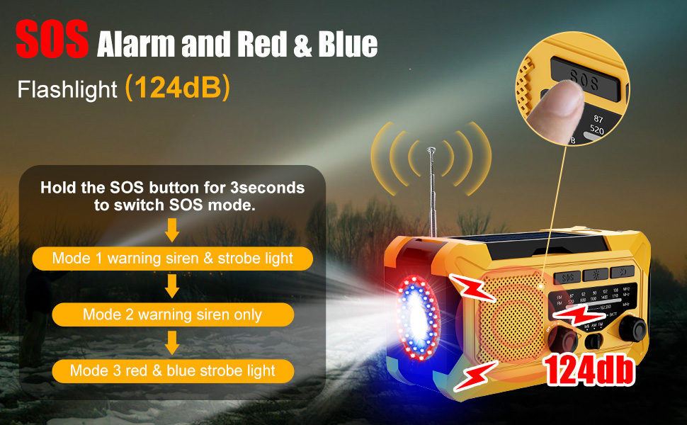 emergency hand crank radio with led flashlight