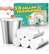 T.FORING 13 Gallon Tall Kitchen Trash Bags Unscented,1.1 Mil,Clear,110 Ct | Leakproof,Heavy Duty,...