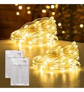 Etinga Battery Operated Fairy Lights,Flexible Copper Wire LED String Lights Battery Powered Decor...