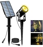 LED Landscape Solar Spotlights, T-SUN Waterproof Outdoor Solar Lights Auto ON/Off Solar Wall Ligh...