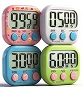 Antonki 4 Pack Digital Timer for Kids, Kitchen Timer for Cooking, Classroom, Study, Exercise with...