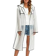 JMinger Raincoats For Women Men Reusable Portable Waterproof EVA Long Rain Ponchos with Hoods