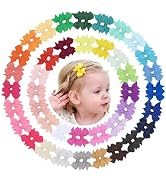 doboi 80PCS 2'' Baby Girls Fully Lined Grosgrain Boutique Solid Color Ribbon Mini Hair Bows Clips...