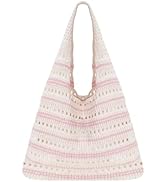 Sightor Crochet Tote Bag, Mesh Beach Bag Knit Summer Hobo Bag Vacation Boho Tote Bag for Women
