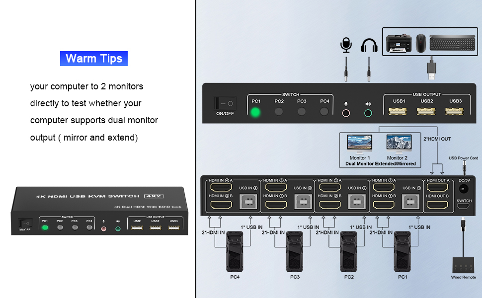 kvm 3 computers 2 monitors 2 monitor 4 computer kvm