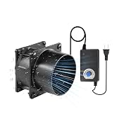 AMCHIXIN 3.15" 12V Axial Exhaust Vent Fan with 3" Square to Round Duct Plate Stepless Speed Contr...
