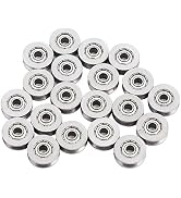 V623ZZ Ball Bearing, 20Pcs 3 x12 x 4mm Double Shielded 1.4mm Deep V Groove Carbon Steel Bearings ...