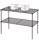 Lonian 2-Pack Kitchen Cupboard Shelf Organizer for Cabinet, Expandable & Stackable Counter Cupboa...