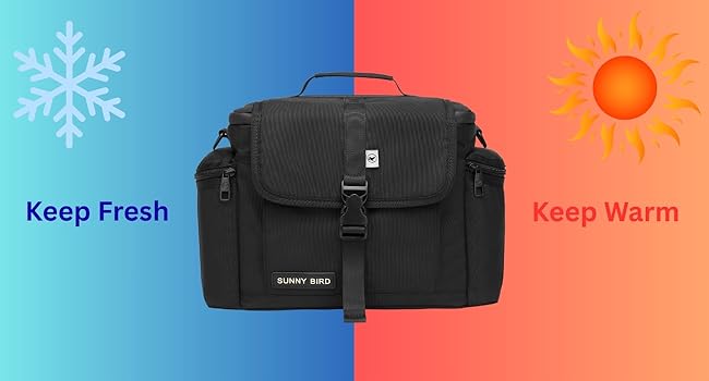 Large Lunch Bag, Thermally Insulated Soft Cooler with Shoulder Strap for Women, Men