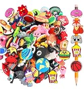 Nicunom 100 Pcs Pencil Topper Decoration, Cute Pencil Toppers Lovely Different Cartoon Pencils Cl...