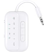 Bluetooth Transmitter Receiver,2-in-1 V5.3 Wireless Transmitter for Airplane,TV,PC,Gym,Switch. Su...