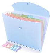 SKYDUE Cute Accordion File Organizer, Expanding File Folder with 8 Pockets, Document Organizer wi...