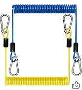 Retractable Coiled Lanyards Heavy Duty Kayak Paddle Leash Stainless Steel Carabiner Fishing Gear