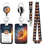 Lanyard ID Badge Holder Football Retractable Badge Reel Card Name Tag Breakaway Heavy Duty Retrac...